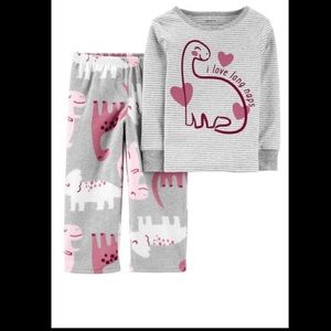 Nwt 4t 4 dinosaur I LOVE NAPS winter christmas valentines pajamas girl carters